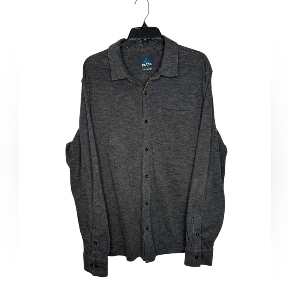 PrAna Shirt Men's Large Ronnie Long Sleeve Everyday Organic Cotton Button Up